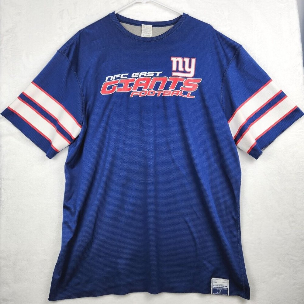 NFL Team Apparel NFC East NY Giants Mens Size XL Football Jersey Blue Reversible